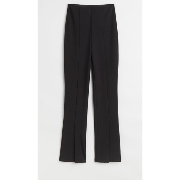 Women’s new H&M black flared slit hem leggings size large L - Picture 1 of 8